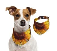 Golden Sunflower Dog Bandanas,Summer Bandanas for Dogs Washable Adjustable Dog Triangle Scarf Bibs Cute Pet Bibs for Medium Large Dogs Puppy and Cats Small