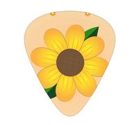 Golden Sunflower Guitar picks 12 pieces, ABS material, smooth edges, comfortable feel, 3 optional thicknesses