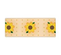 Golden Sunflower Long and Large Rubber Mouse pad for Office Computers 12x31.5in