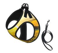 Golden Sunflower Printing Puppy Summer Vest Harness With Reflective,Dog Accessories For Small Medium Large Dogs And Cats