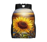 Golden Sunflower Travel Laptop Backpack Waterproof Lightweight Cute Backpack For Women Men Casual Daypack