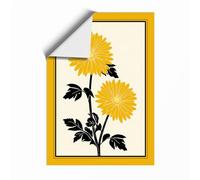 Golden Sunflowers Botanical Unframed Wall Art Print A1 (84.1×59.4cm), Wall Decor for Living Room, Bedroom, Office & Home, Art Gift