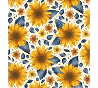Golden Sunflowers Solar Flare Cotton Digital Fabrics 100% Cotton 112cm Wide Craft Material for Crafting, Quilting, Sewing, Dressmaking, Home Décor
