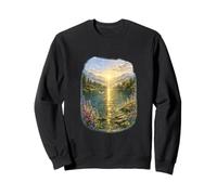 Golden Sunrise Mountain Lake Wildflower Nature Energy Sweatshirt