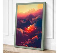 Golden Sunrise Through Clouds Canvas Wall Art Print 18x12 Inch (46 x 30 cm)