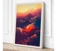 Golden Sunrise Through Clouds Canvas Wall Art Print 30x20 Inch (76 x 51 cm)
