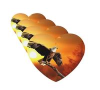 Golden Sunset Bald Eagle 4 Pcs Car Air Freshener Lavender Hanging Scented Cards Automotive Scented Hanging Sheets Heart Shape For Car Home Office Closet Bathroom