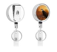 Golden Sunset Bald Eagle Badge Holder Retractable Nylon Cord Badge Holder Heavy Duty Key Ring Metal Badges Clip for ID Card Carabiner Key Card Work Badges Name Card Clip