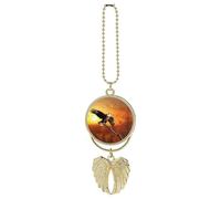 Golden Sunset Bald Eagle Car Pendant，Cute and Cool Creative New Car Accessories，Nostalgic Retro Auto Rear View Hanging Decoration，for Both Men and Women