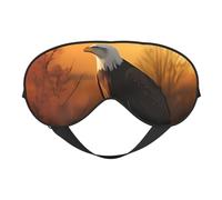 Golden Sunset Bald Eagle Double-Sided Silk Sleep Mask, Adjustable Light Blocking Eye Mask for Travel, Men & Women, Soft Comfortable Blindfold 20x10cm