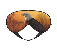 Golden Sunset Bald Eagle Eyes Sleep Mask Adjustable Strap Sleeping Eye Mask Light Blocking Blindfold Eye Sleep Shade Cover Bedtime Blackout Eyeshade for Yoga Nap Travel