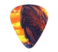 Golden Sunset Bald Eagle Guitar Picks Gift Set - Smooth Durable Plectrums For Acoustic, Electric & Bass Guitar, Perfect Present For Guitar Lovers & Musicians