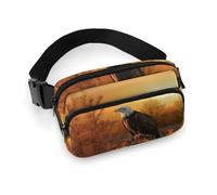 Golden Sunset Bald Eagle Printed Fanny Pack Fanny Packs for Women Men,Crossbody Bag Large Chest Bag with Adjustable Strap for Outdoors Workout Traveling Casual Running, Golden Sunset Bald Eagle,