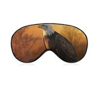 Golden Sunset Bald Eagle Sleep Mask Light Block-Out Eye Mask for Side Sleeper Pressure-Free Soft Night Blindfold with Adjustable Strap Breathable Sleep Eye Cover for Travel
