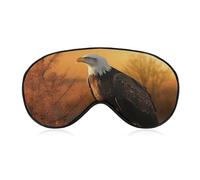 Golden Sunset Bald Eagle Travel Eye Mask Blackout Eye Mask for Sleeping Airplane Eyemask with Adjustable Strap Sleep Masks for Women Men Soft Night Blindfold Eyemask