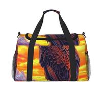 Golden Sunset Bald Eagle Water-Resistant Travel Duffel Bag Compact Sports, Gym & Weekend Tote for Men & Women