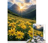 Golden Sunset in Mountain Meadow Puzzles for Adults 1000 Piece Secret Santa Gifts Suitable for Couples Home Decoration Toys for 14+ Puzzle Game Offered size 38x26cm
