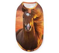 Golden Sunset Sundown Horse Lake Dog Shirts Summer Pet T-Shirts Soft Sleeveless Tank Top Pet Clothes for Small Puppy and Cats