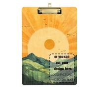 Golden Sunshine Green Mountain Customize Student clipboard Acrylic Cute for Coaches Medical Classroom Size 9 x 12