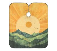 Golden Sunshine Green Mountain Hair Cut Capes with Adjustable Snap Closure, Cool Cut Capes for Adults capa para cortar Cabello 65" x 55"