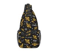 Golden Sweet Honey Bee Queen Cross Chest Bag Diagonally Hiking Crossbody Bag Travel Shoulder Daypack Lightweight Sling Backpack Cycling Daypacks Fitness Chest Backpacks
