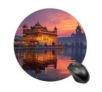 Golden Temple at Dawn Funny Mouse Pads for Home Office | Non-Slip Laptop Mouse Mat with Stitched Edge for Travel 8inch Perfect Size