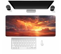 Golden Thunder Large Gaming Mouse Pad, 800x300x2mm Extended gaming mouse mat XXL improved Precision and Speed Mousemat with Stitched Edges, Desk Mat for Keyboard and Mouses