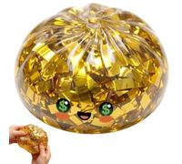 Golden Ticket Edition Dumpling Squishi Mystery Box, Ball with Water Beads Glitter Gold Dumpling Squishies, Squeeze Dough Ball Stress Relief Hand Toys with Steamer Fidget Sensory Toy (A-1pc)