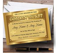 Golden Ticket Personalised Wedding Invitations