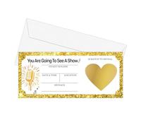 Golden Ticket Scratch Card Reveal Concert Ticket Gift Personalised Scratch Card with Envelope, Golden Ticket Scratch off We are Going to See a Show Reveal Surprise Gifts for Women Men