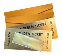 Golden Ticket Scratch Card Reveal, Scratch & Reveal Surprise Ticket, Scratch Cards for Writing Your Own Special for Birthday, Gifts for Girlfriends, Wives, Christmas Cards (2Pcs)
