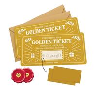 Golden Ticket Scratch Off Card - Create Your Own DIY Scratch Card Reveal Gift for Valentines Day,Birthday Gifts, Gifts For Him, Gifts For Girlfriend, Surprise Scratch To Reveal Card For All Occasions.
