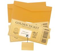 Golden Ticket Scratch-off Card, Personalised Surprise Reveal Card for Birthdays, Valentines & Christmas, Customisable Gift with Envelopes for Her, Him, Wife, Girlfriend, Creative Holiday Scratch Card