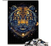 Golden Tiger Adult Jigsaws 1000 Piece, Challenging Game And Family Play with Matching Poster And Trivia Sheet (26x38cm)