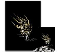 Golden Tiger Pc Adults Jigsaw Puzzle Wooden Jigsaw for TeenagersFamily FunDIY Brain Teaser Game Gift 1000 PCS(75x50cm)