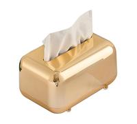 Golden Tissue Box Magnet Tissue Box Tissue Box Cover Desktop Tissue Holder Minimalist Large Capacity Electroplating Plastic Tissue Storage Box for Living Room Office Home Decor