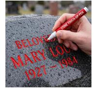 Golden Tombstone Marker Pen for Restoring Faded Grave Inscriptions, Mourning Stone Marking Pen, Quick Dry Gravestone Paint P En, Gravestone Marker Pe N, Waterproof Stone Touch Up P En (Red)