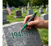 Golden Tombstone Marker Pen, for Restoring Faded Grave Inscriptions, Waterproof Stone Touch-up Pen, Strong Coverage, Ideal for Outdoor Gravestone Lettering and Memorial Inscriptions
