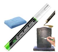 Golden Tombstone Marker Pen, Gravestone Pen For Restoring Faded Grave Inscriptions, Waterproof Stone Touch-Up Pen, Strong Coverage, Ideal For Gravestone Lettering And Memorial Inscriptions(White)