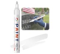 Golden Tombstone Marker Pen, Oil Based Paint Pens, for Restoring Faded Grave Inscriptions, Waterproof Stone Touch-up Pens, Graveyard Marker for Memorial Stone Restoration (White)