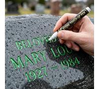 Golden Tombstone Marker Pen, Outdoor Stone Monument Paint Pen, Waterproof Sunproof Paint Marker for Restoring Faded Grave Inscriptions, Ideal for Gravestone Lettering Memorial Inscriptions (Green)
