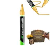 Golden Tombstone Marker Pen, Quick Dry,Gold Oil Based Waterproof Paint Pen | Waterproof Stone Paint Pen for Gravestone Letter Restoration,for Restoring Faded Grave Inscriptions