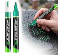 Golden Tombstone Marker Pen, Stone Monument Paint Pen for Restoring Faded Grave Inscriptions, Weather-Resistant Stone Touch-up Pens Gravestone Lettering Memorial Inscriptions (Green-B)