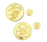 Golden Tooth Fairy Gifts, Tooth Fairy Gold Taler, Tooth Fairy Coins for Boys and Girls, Children Gold Tooth Fairy Coin, for Lost Tooth Children's Souvenir, Tooth Loss Celebration Tooth Fairy (Tooth