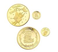 Golden Tooth Fairy Gifts, Tooth Fairy Gold Taler, Tooth Fairy Coins for Boys and Girls, Children's Gold Tooth Fairy Coin, for Lost Tooth Children's Souvenir, Tooth Loss Celebration Tooth Fairy (Tooth