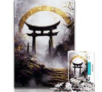 Golden Torii Gate 1000 Pieces Jigsaw Puzzle For Adults Teens,Help The Brain Exercise Addictive Toys to Cultivate Patience Unique Challenge Game (75x50cm)