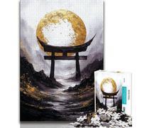 Golden Torii Gate Puzzles for Teenagers 1000 Pieces,Staycation Kill Time Every Piece Is Unique - Challenging Family Fun Game (38x26cm)