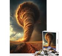 Golden Tornado Over Field Jigsaw Puzzles 1000 Pieces for Adults Peaceful Calm Stress Relief Mindful Peaceful Leisure Game (50X75cm)
