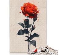 Golden Touch Rose Flower Jigsaw Puzzles Puzzles for Adults Kids. 1000 Piece Impossible Challenge Toy Educational Game Home Decoration for Educational Games Gifts 1000pcs (75x50cm)