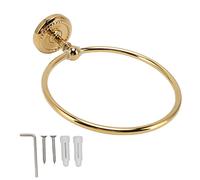 Golden Towel Ring Wall Mounted, Copper Stainless Steel, Glossy Hand Feel - Decorative Twisted Design, Durable Finish, Ideal Bathroom Accessory